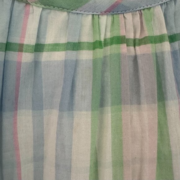 J.CREW CUTS GIRLS RUFFLE TRIM PASTEL PLAID FLOWY LIGHT WEIGHT DRESS LINED 10 - Picture 7 of 12